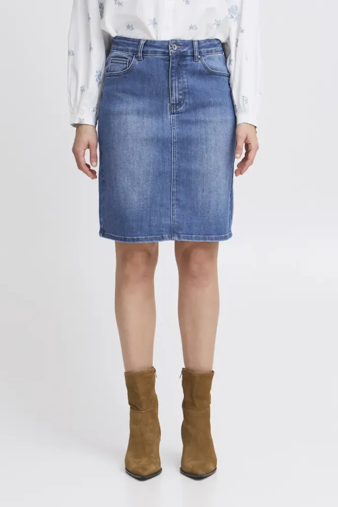 Bilde av BxKaily Short Skirt 20816508 - Mid Blue Denim 200461