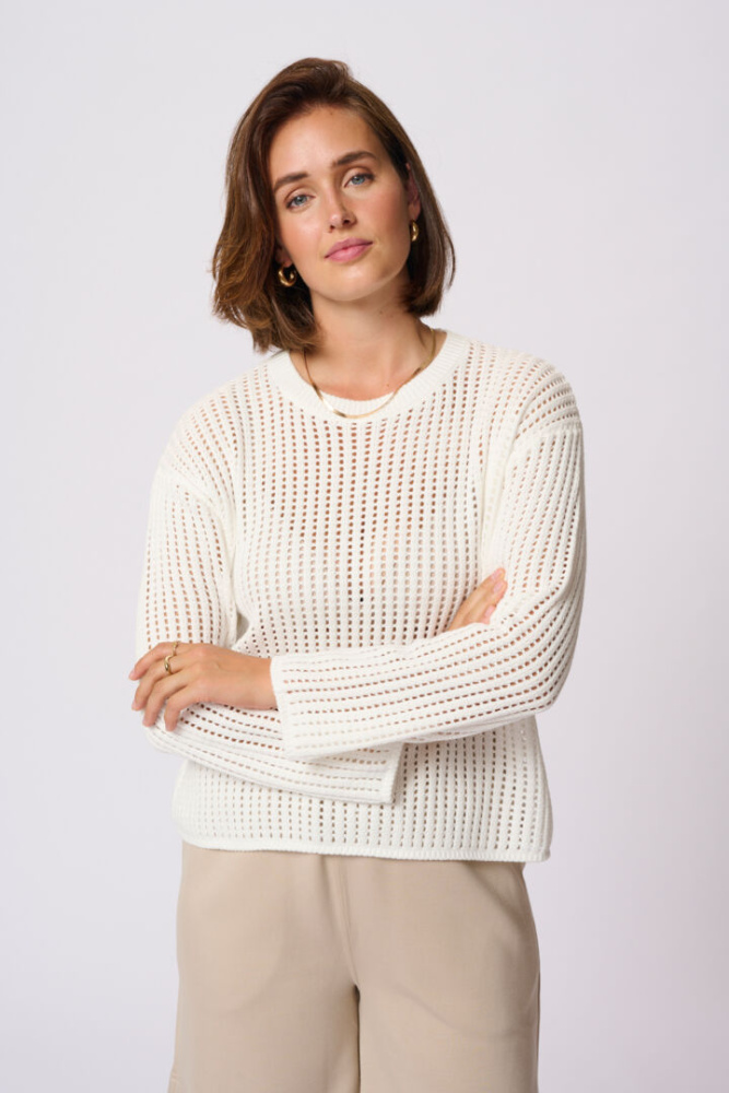 Bilde av Kaffe Solar Pullover 10509985 - Chalk 110602