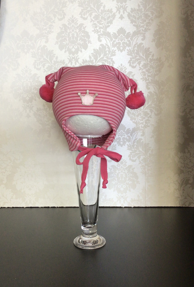 Hovedbilde KIVAT Knytelue m/krone - Rosa stripet 28 - 302L