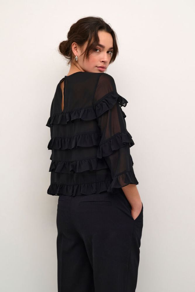 Hovedbilde Kaninna O.neck Blouse 10509392 - Black Deep