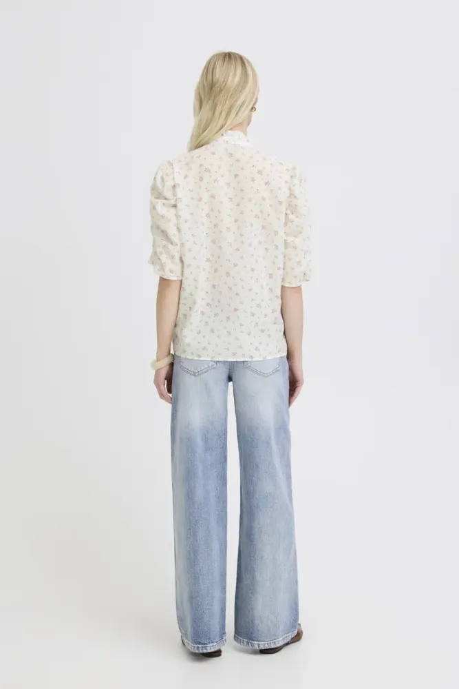 Hovedbilde BY Idida Shirt 2o819341 - White / Pink Roses 900010600