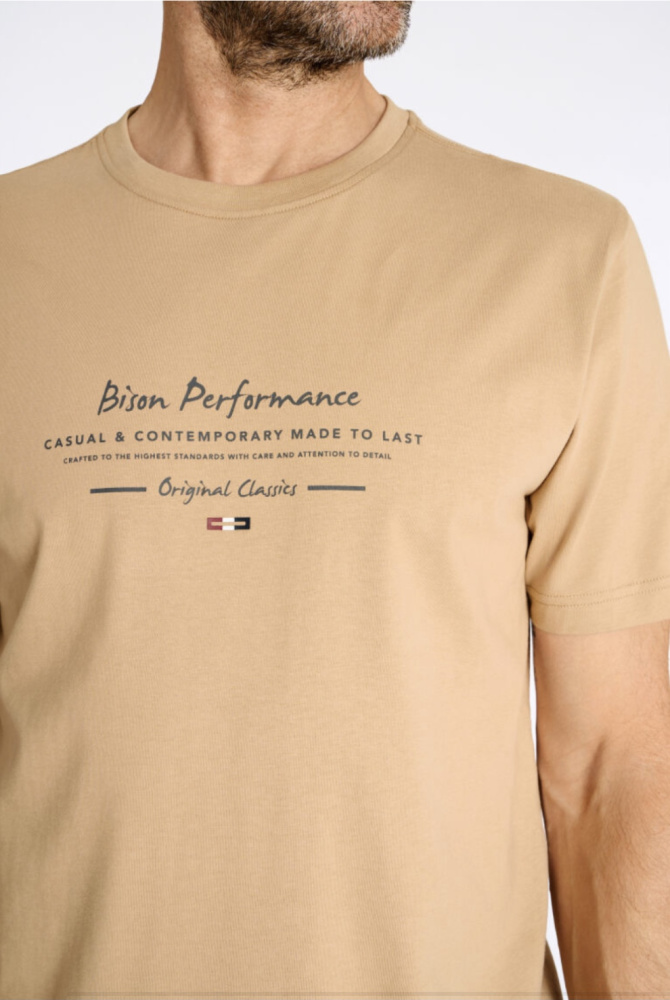 Hovedbilde Bison O-neck Tee 80-400130 - Sand