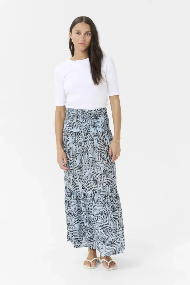 Hovedbilde Kaffe Maxi Smock Skirt 10508816 - Blue Leaf 107562
