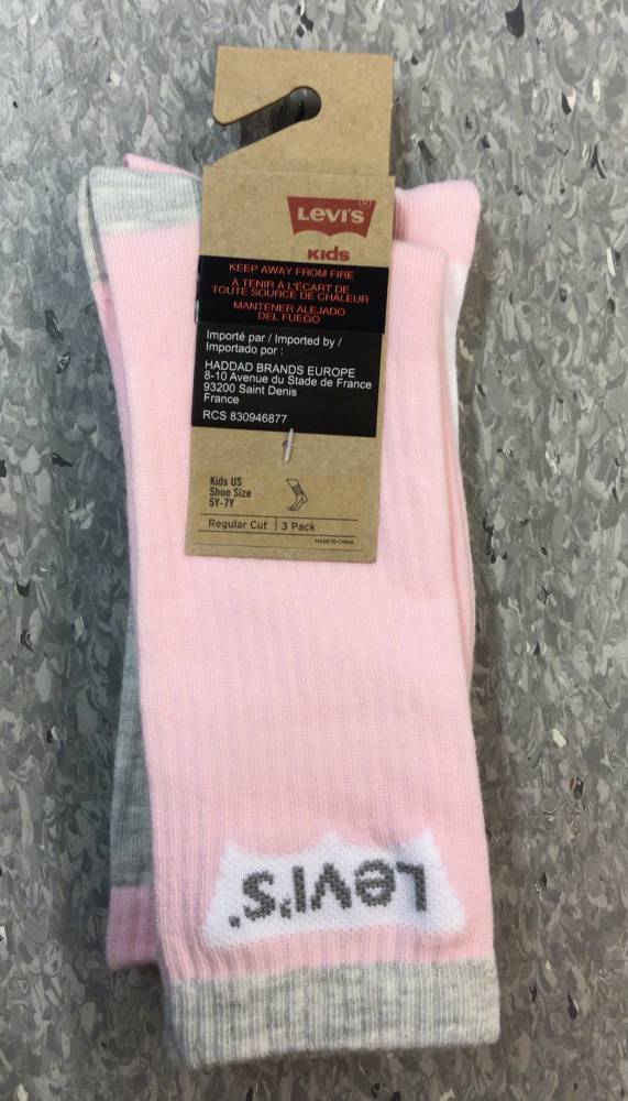 Hovedbilde LEVIS 3pk sokker høy - Rosa/Hvit/Grå XL0079-A4U