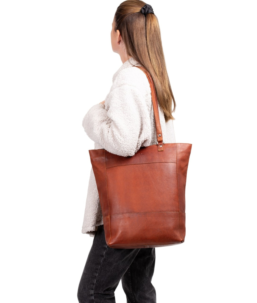 Hovedbilde Tiramisu Leather Tall Shopper Bag - BHCTM3552