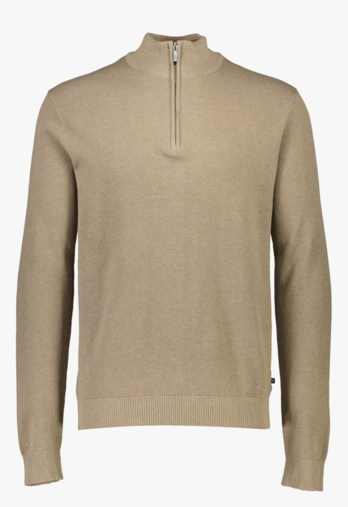 Hovedbilde Jack`s Zip Neck Knit 3-831055 - Sand Melange