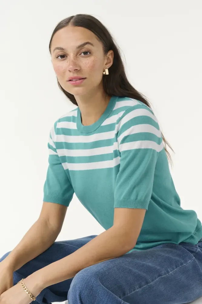 Bilde av KALizza O-neck Pullover 10508410 - Teal/Chalk 107661