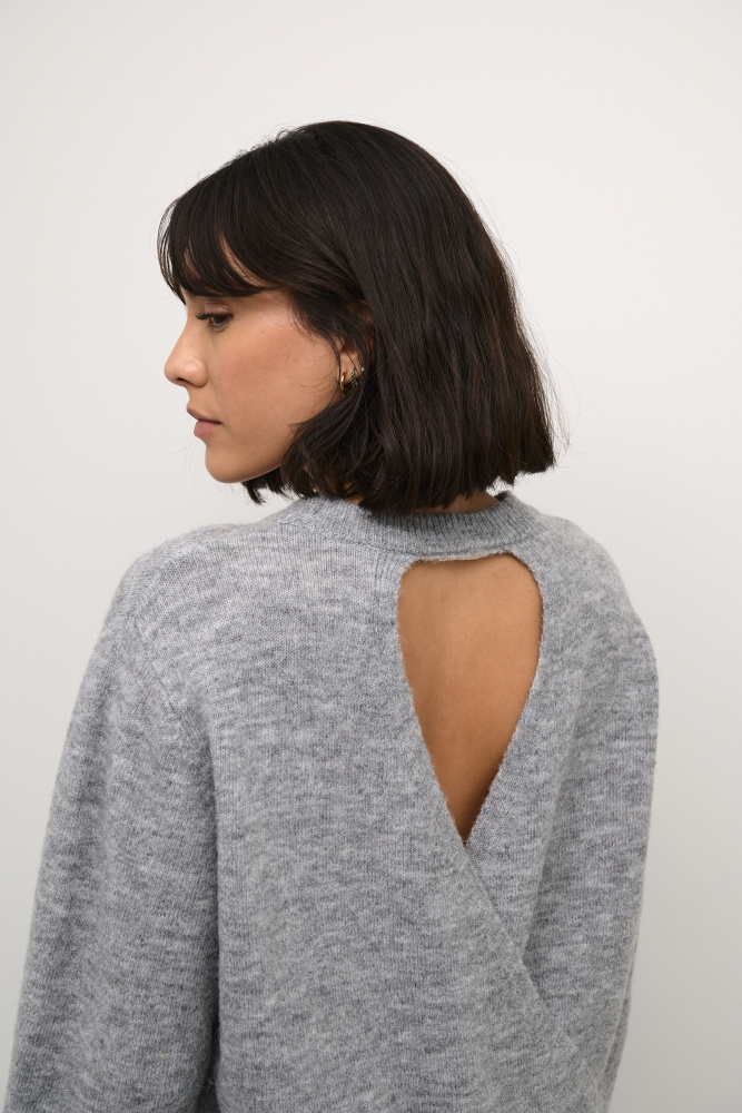 Hovedbilde KAMalene Open Back Pullover 10508832 - Grey Melange 100123