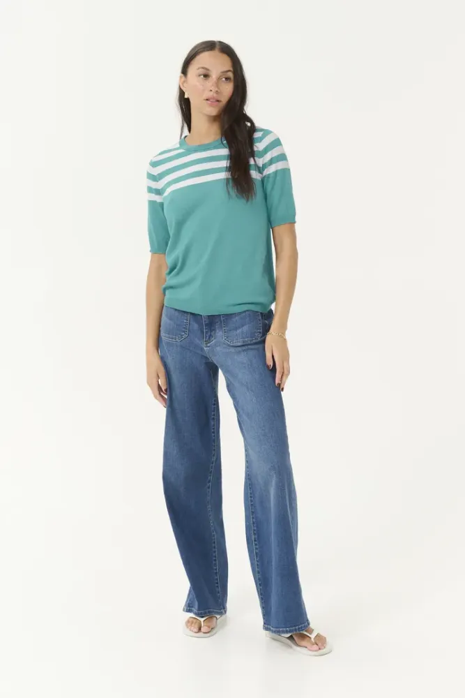 Bilde av KALizza O-neck Pullover 10508410 - Teal/Chalk 107661