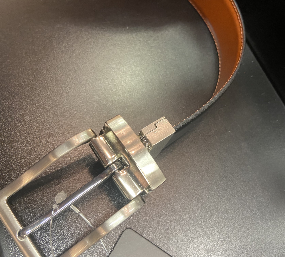 Hovedbilde SANTI Vendbart Skinnbelte - Sort/Cognac - 345098