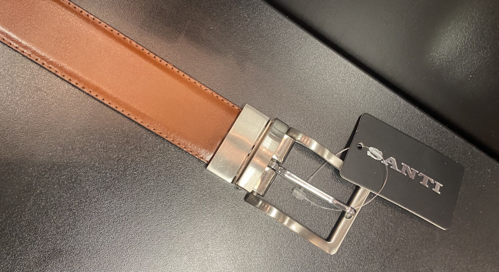 Hovedbilde SANTI Vendbart Skinnbelte - Sort/Cognac - 345098
