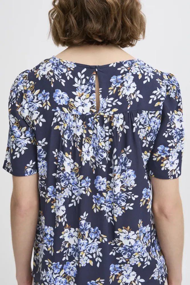 Hovedbilde BYMmjoella O-neck Top 20811222 - Navy Bouquet 204600