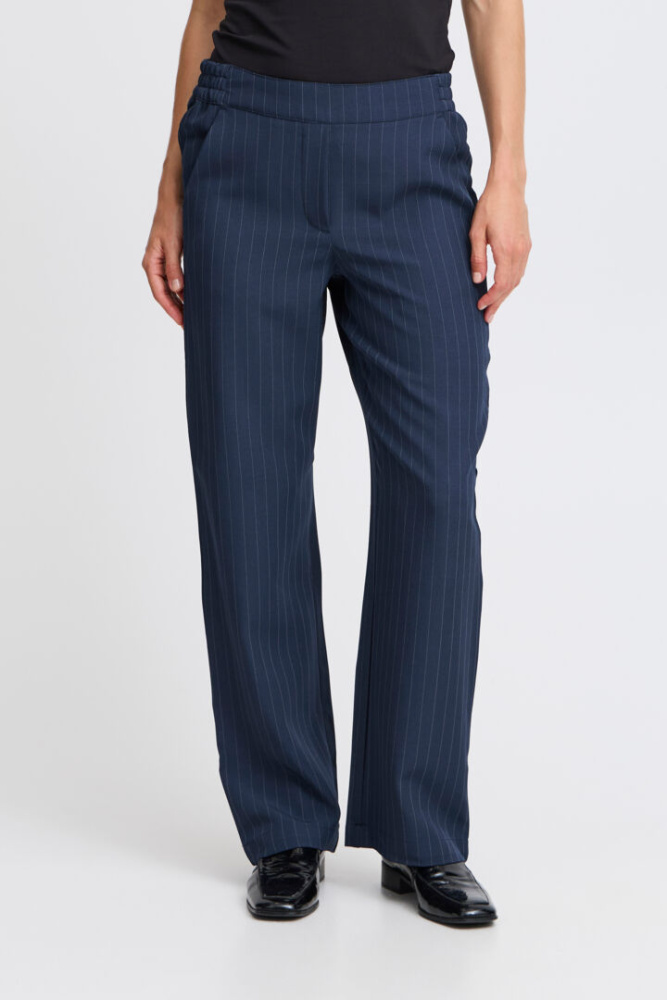Hovedbilde BYMmidde Pants 20815616 - Navy Pinstripe 203921