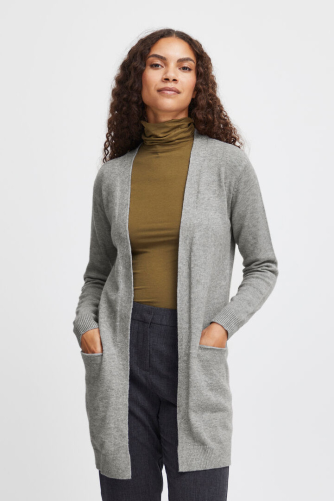 Hovedbilde BYNonina Cardigan 20807327 - Mid Grey Melange 200455