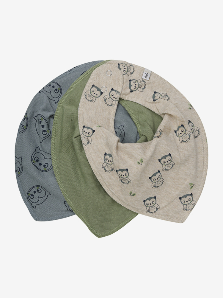 Hovedbilde Pippi Bandana Bib 3 pk 6527 - Lead Grey/Green 726