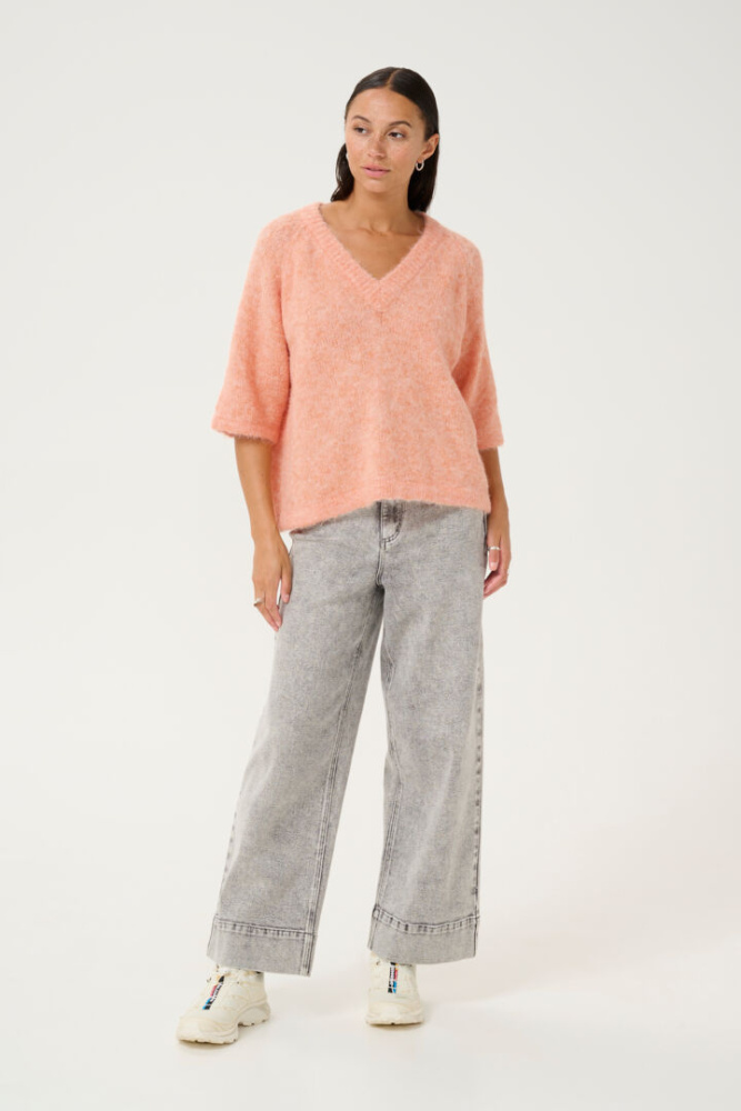 Hovedbilde KAEmilie V-neck Pullover 10509767 - Peach Nectar 141228