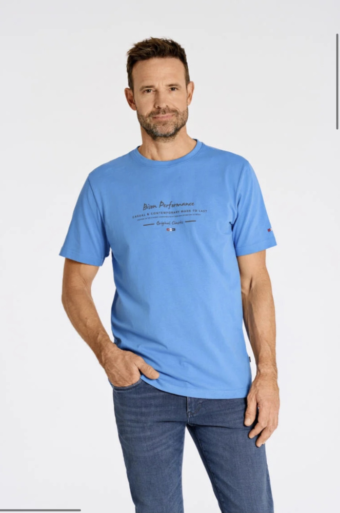 Hovedbilde Bison O-neck Tee 80-400130 - Clear Blue