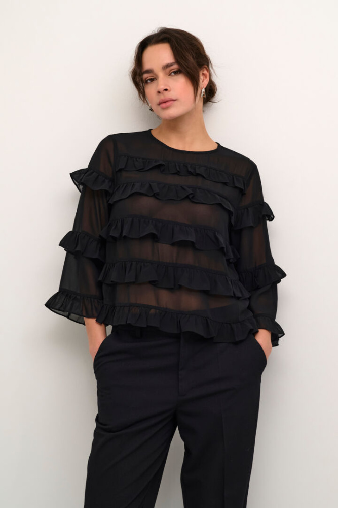 Hovedbilde Kaninna O.neck Blouse 10509392 - Black Deep