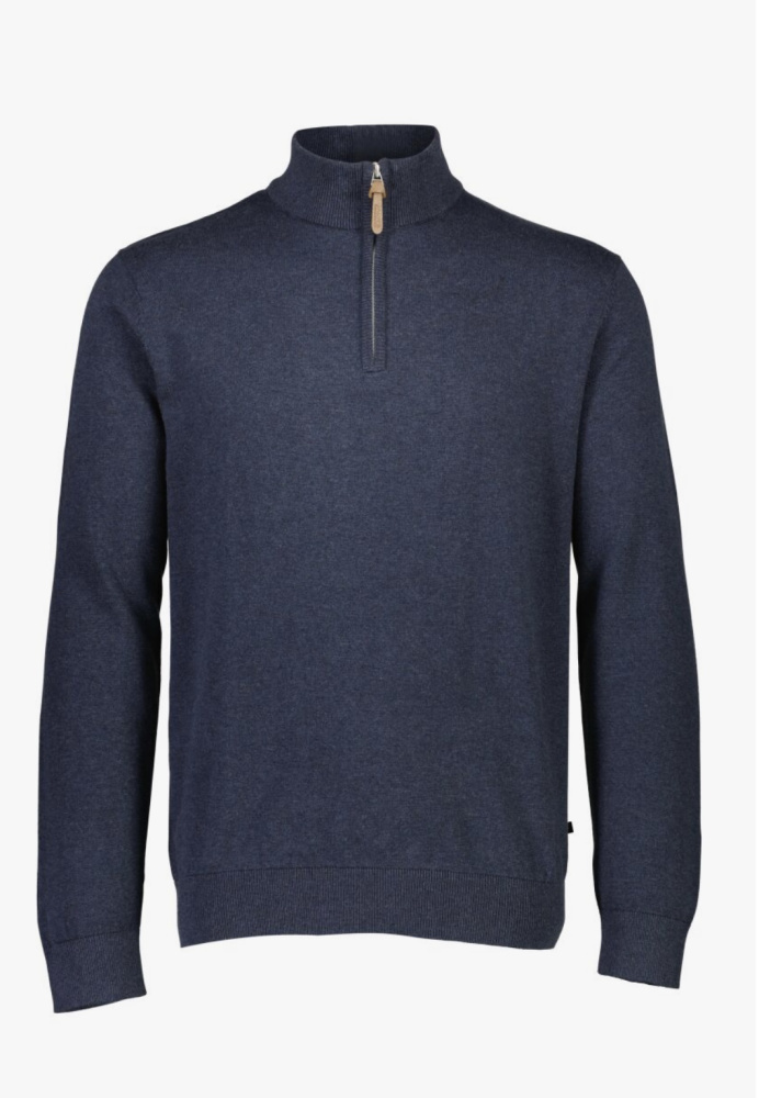 Hovedbilde ZIP NECK KNIT 3-831050 - NAVY MEL 01