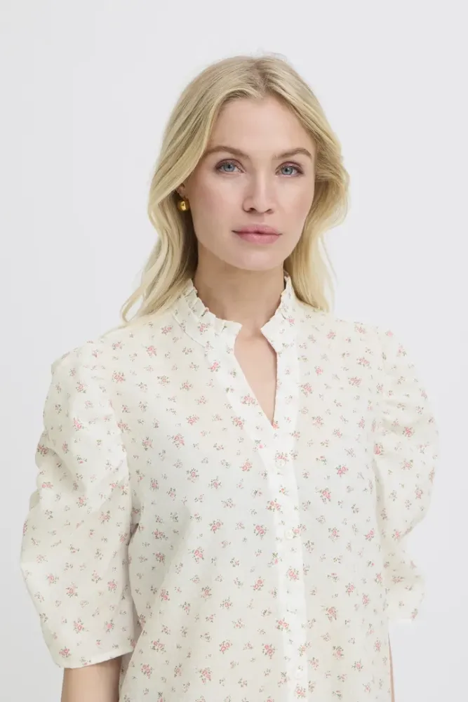 Hovedbilde BY Idida Shirt 2o819341 - White / Pink Roses 900010600