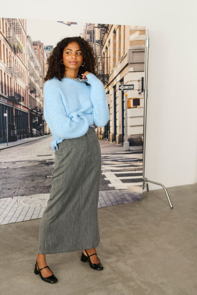 Hovedbilde KAJosie Skirt 10509029 - Grey Melange 100123