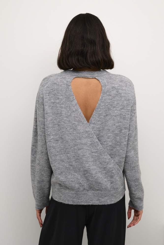 Hovedbilde KAMalene Open Back Pullover 10508832 - Grey Melange 100123