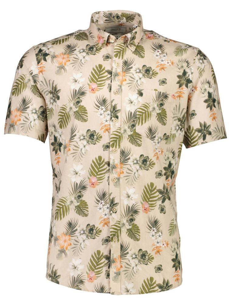 Hovedbilde JACK`S Cotton/linen Shirt 3-210129 - Sand/Green