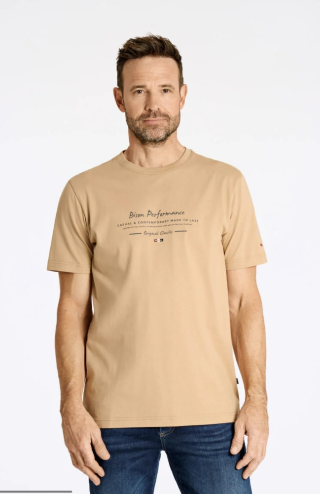 Hovedbilde Bison O-neck Tee 80-400130 - Sand