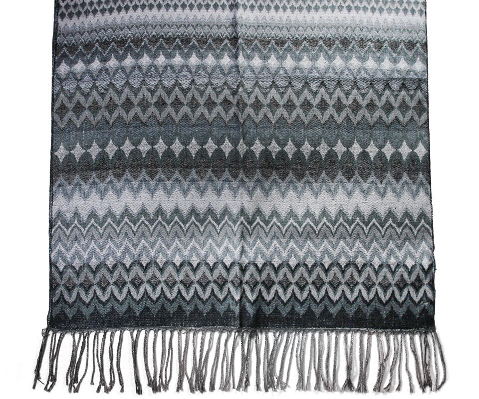 Hovedbilde Intex Zik Zak Skjerf 426904 - 65X180 Grå/Sort