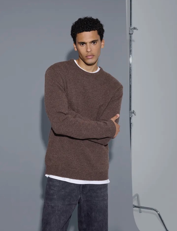 Hovedbilde Blend Branko Wool Knit 20720127 - Brown Melange 1908141