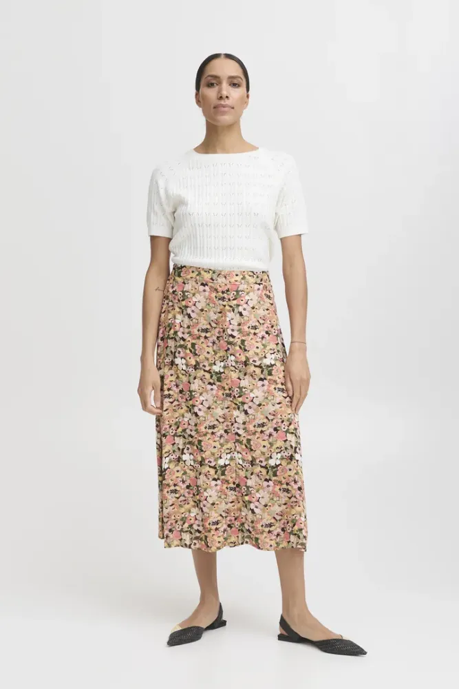 Hovedbilde BYMmjoella Midi Skirt 20816524 - Coral Blush Flower 204525