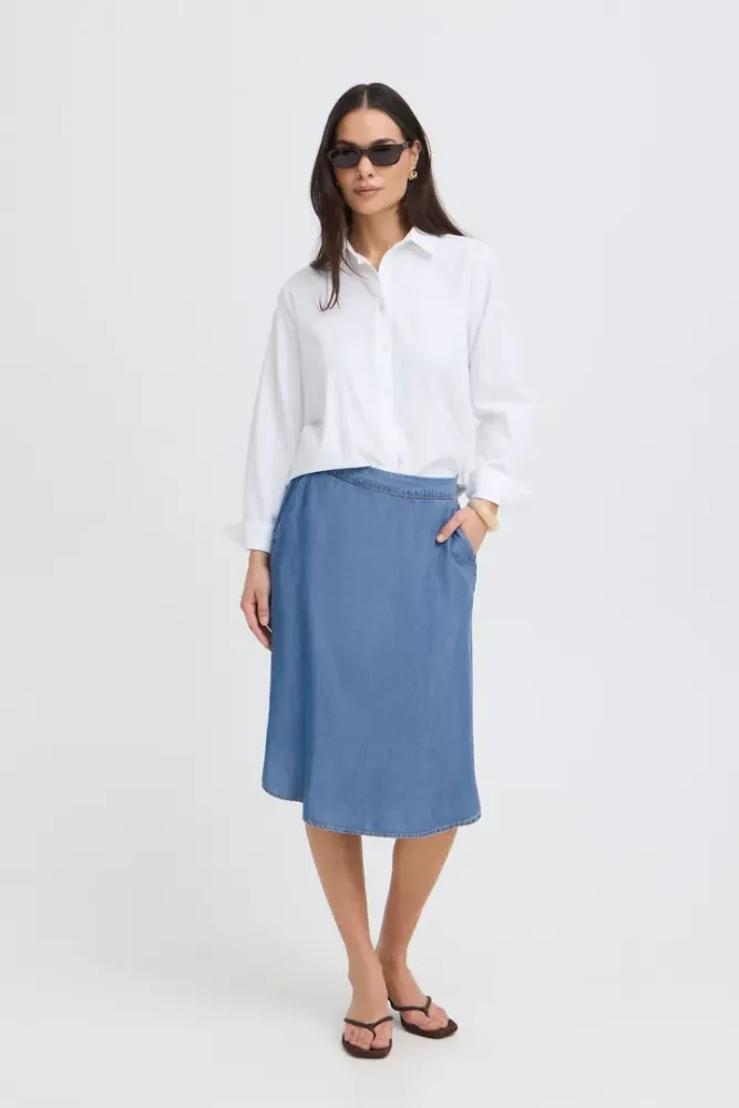 Hovedbilde BYKosmo Skirt 20819402 - Mid Blue Denim 200461