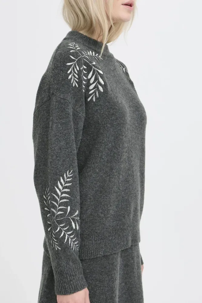 Hovedbilde BYMagge Embroided Jumper 20818186 - Dark Grey 200456