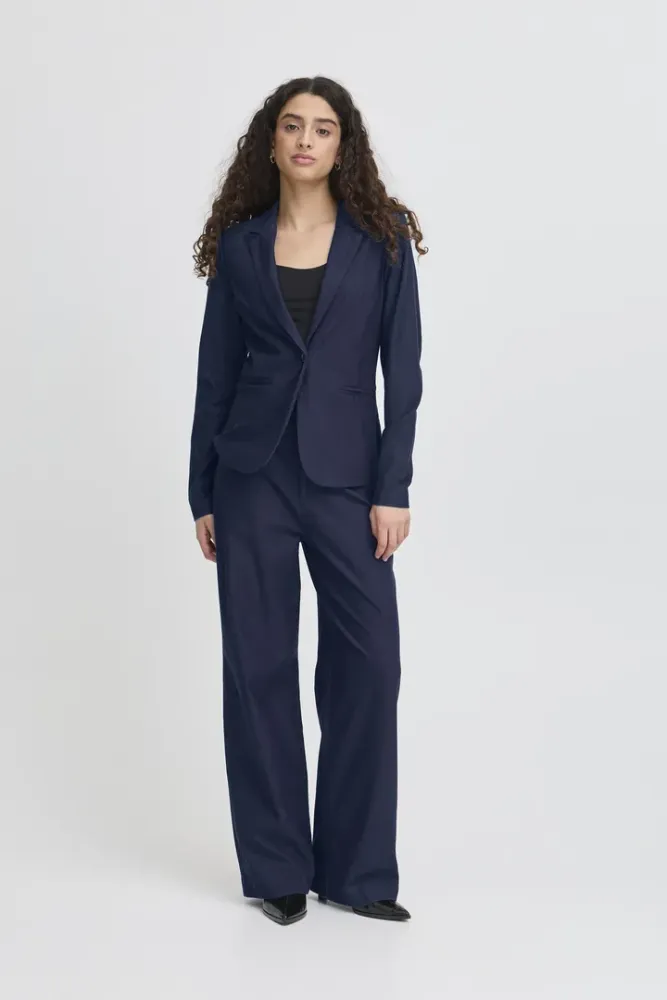 Hovedbilde IHKATE Long Wide Pants 20124291 - Dark Blue Denim 900000556