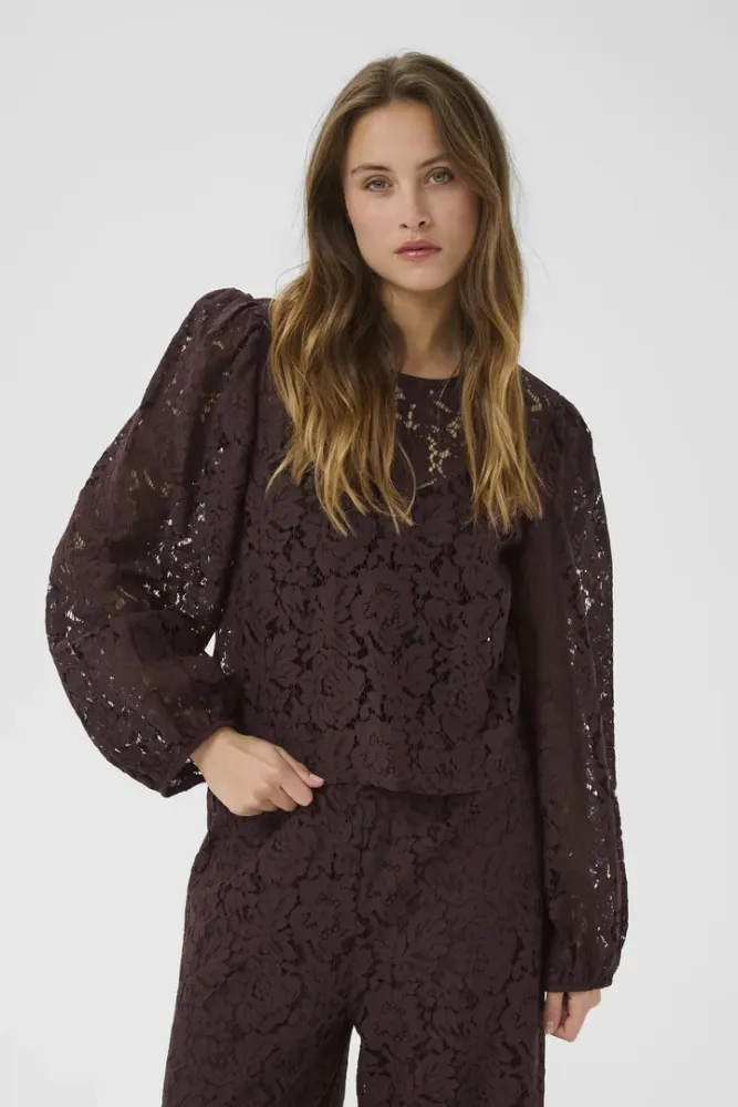 Hovedbilde KANomi Lace Blouse 10509158 - Fudge 191619