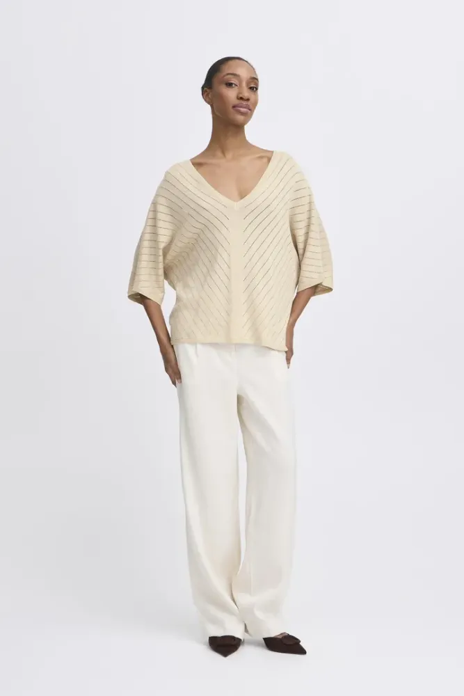 Bilde av BYMobbe V-neck Jumper 20816832 - Frosted Almond 131012