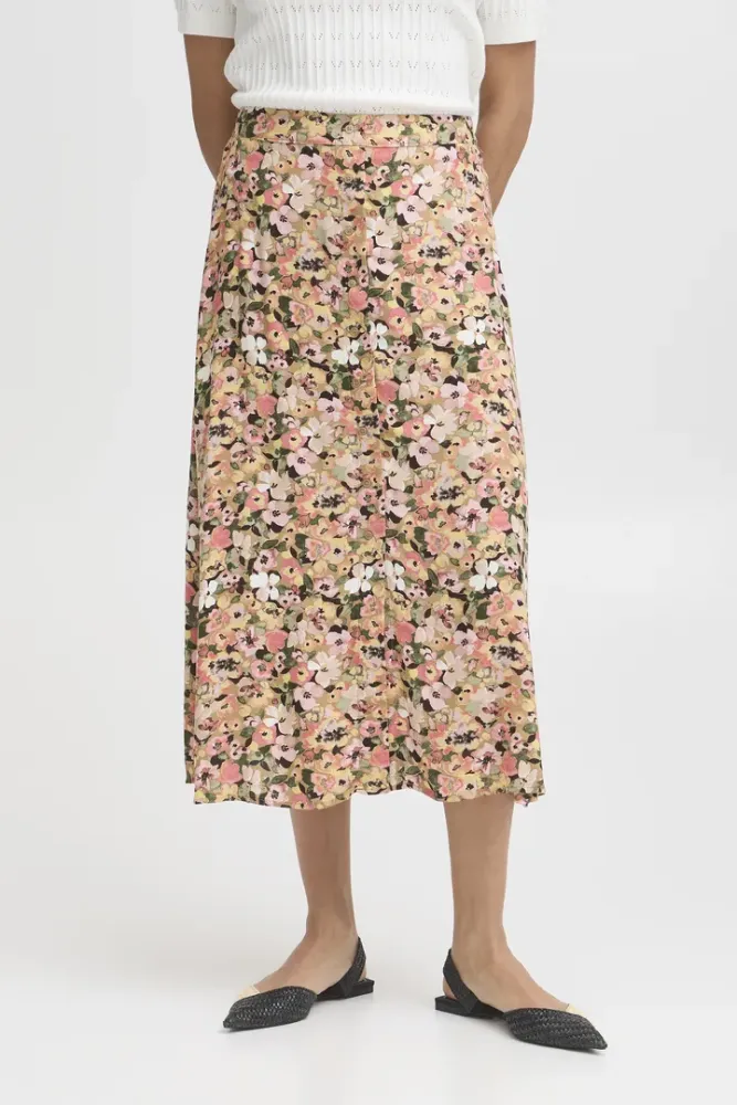 Hovedbilde BYMmjoella Midi Skirt 20816524 - Coral Blush Flower 204525