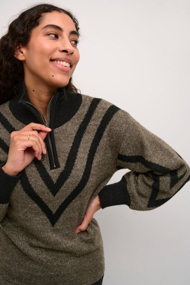 Hovedbilde KAKarla Knit Pullover 10508177 - Major Brown Melange 1908101