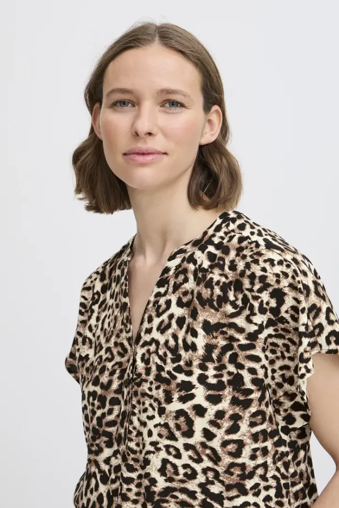 Hovedbilde BYMmjoella V-neck Top 20816529 - Birch Leopard 204522