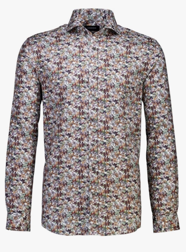 Hovedbilde Lindbergh dobby shirt 30-241084-Brown