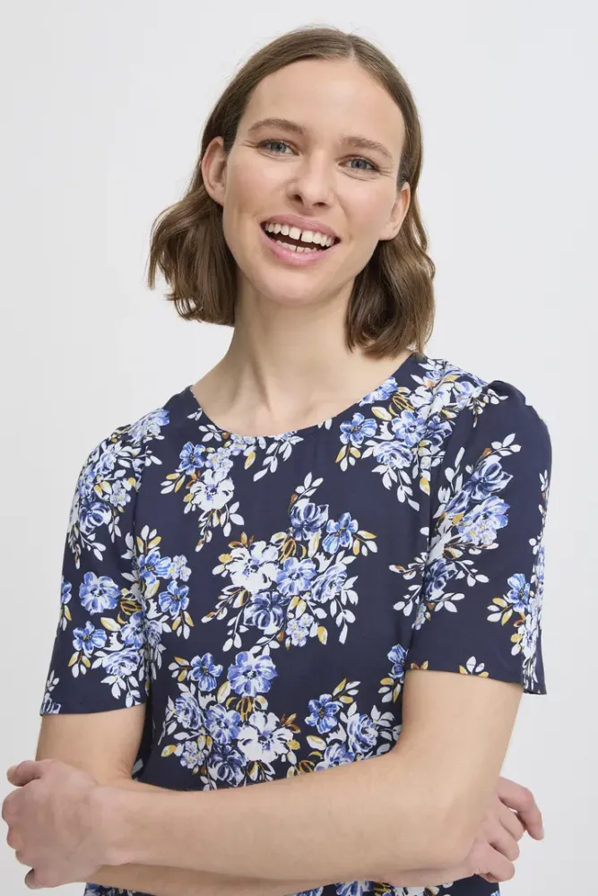 Hovedbilde BYMmjoella O-neck Top 20811222 - Navy Bouquet 204600