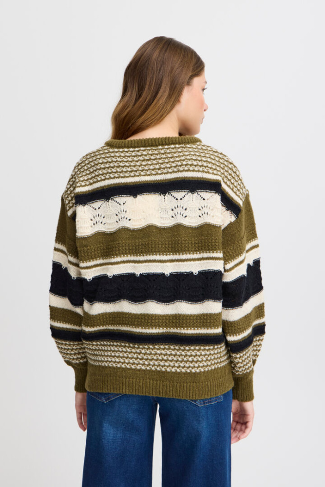 Hovedbilde IHAstra Knit Sweater 20121976 - Mayfly Green Mix 180220