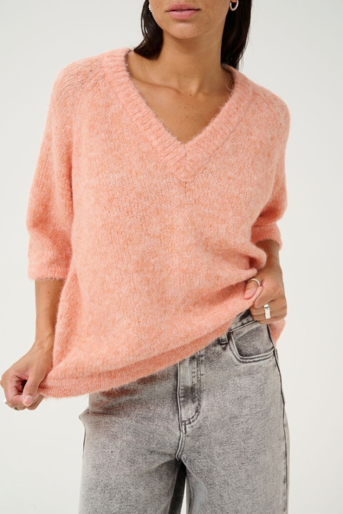 Hovedbilde KAEmilie V-neck Pullover 10509767 - Peach Nectar 141228