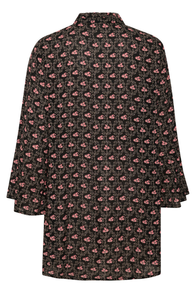 Hovedbilde KAAmber Frill Tunic 10509127 - Black/Pink Flowers 106477