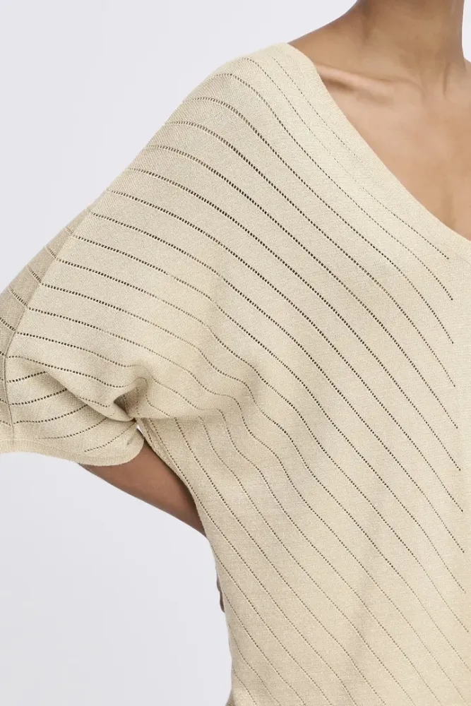 Bilde av BYMobbe V-neck Jumper 20816832 - Frosted Almond 131012