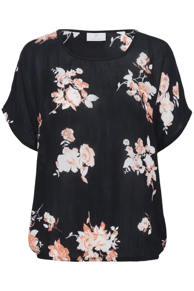 Hovedbilde KAAmber Blouse 10509812 - Black/Peach Flowers 107768
