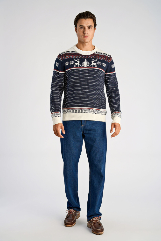 Hovedbilde Jacquard holiday knit 30-804085 - navy