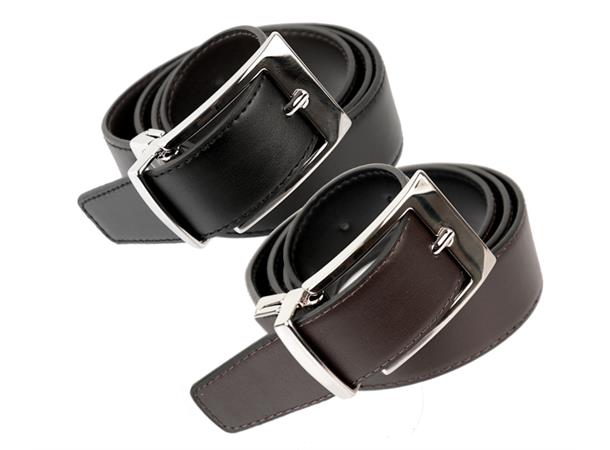 Hovedbilde SANTI Vendbart Skinnbelte - Sort/Mørk Brun 345099