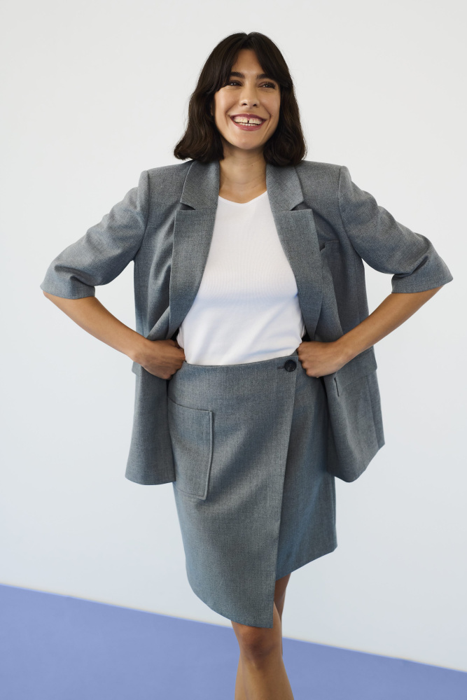 Hovedbilde KAEden Wrap Skirt 10508821 - Grey Melange 100123