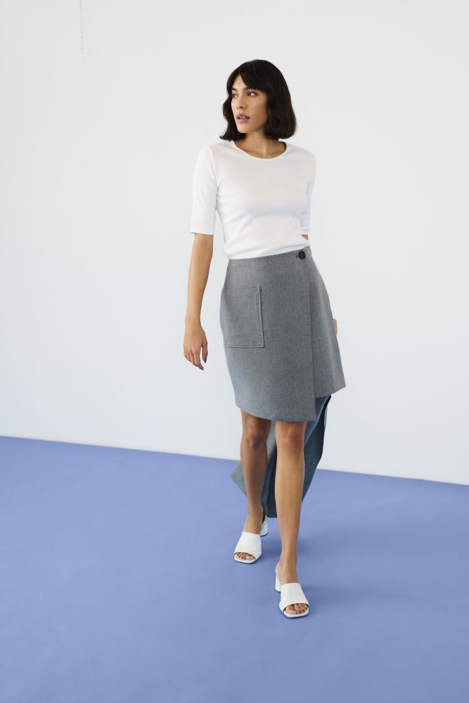 Hovedbilde KAEden Wrap Skirt 10508821 - Grey Melange 100123